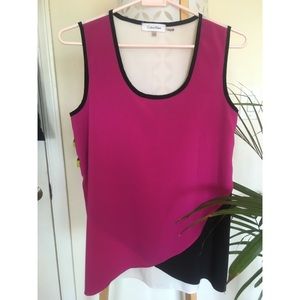 Calvin Klein pink colorblock sleeveless blouse